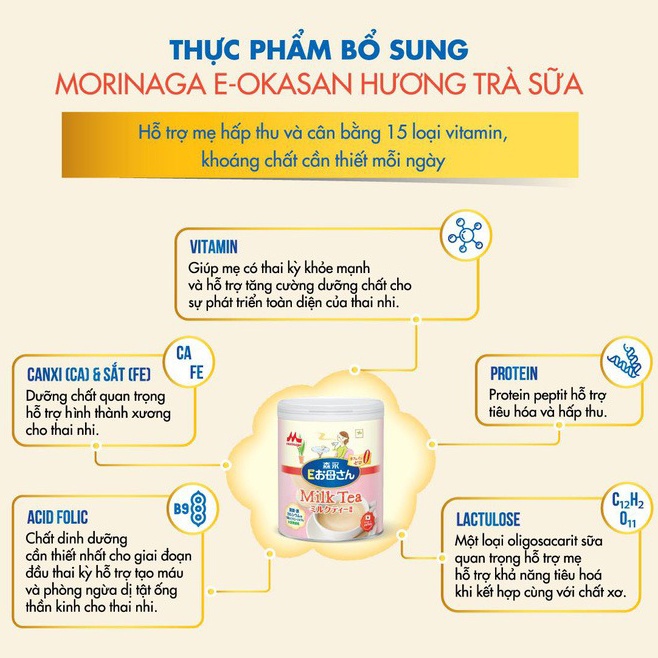Sữa bầu Morinaga E-Okasan vị trà sữa 800g hình 2
