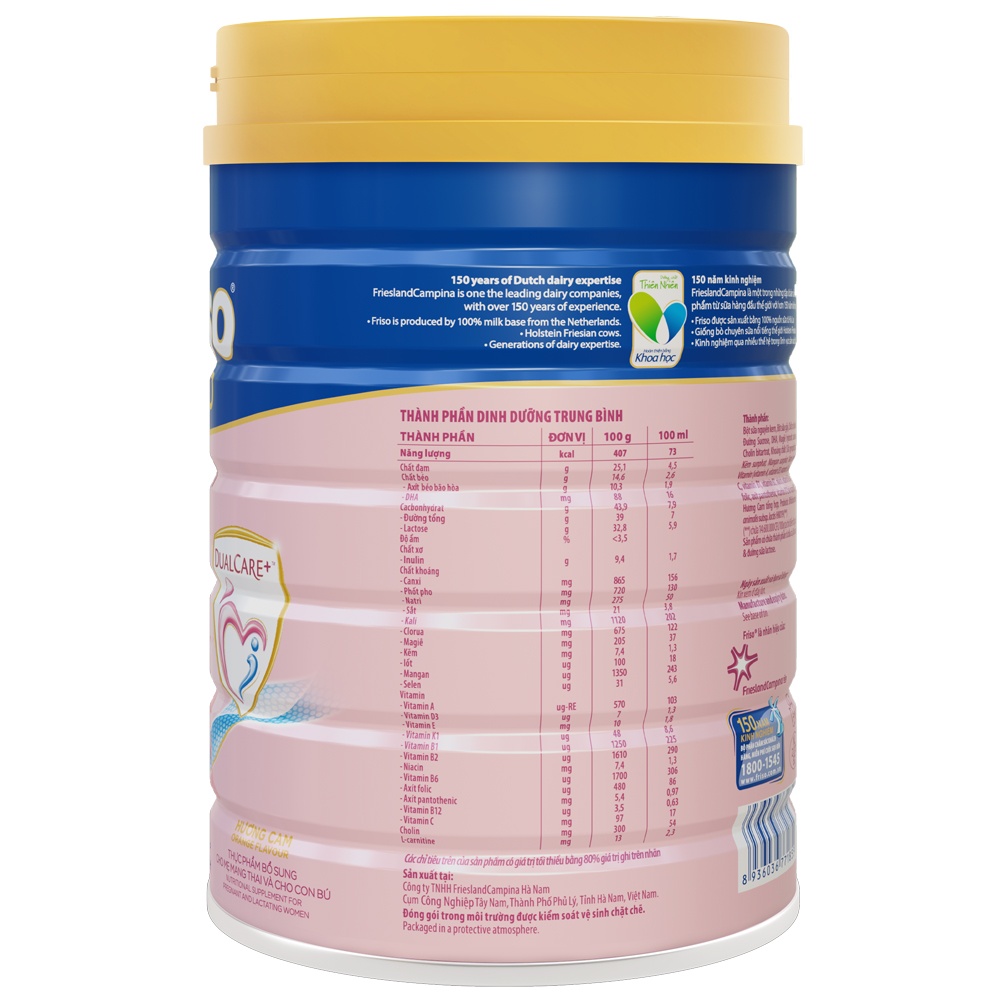 Sữa bột Friso Gold Mum 900g hương cam hình 3