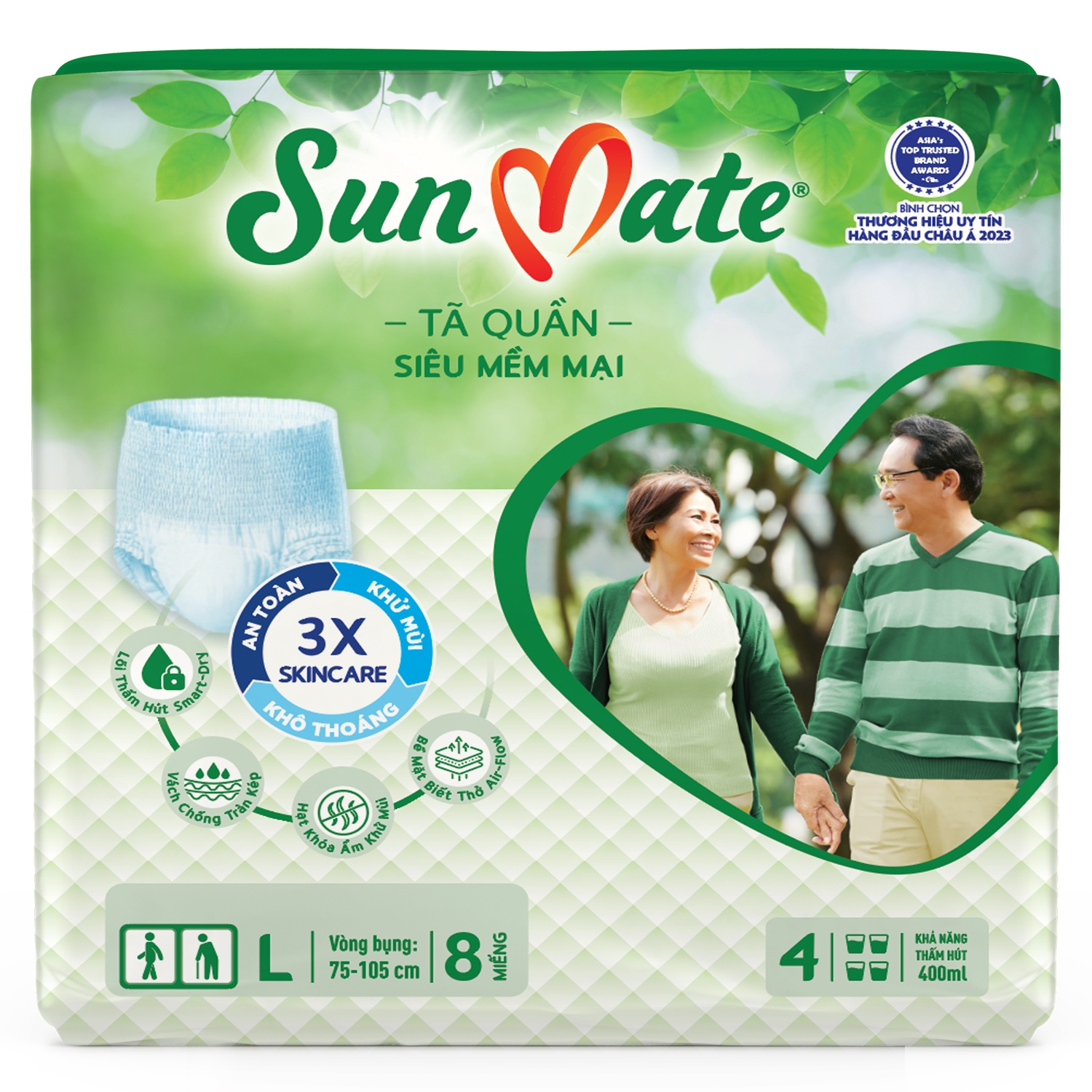 Bỉm - Tã quần người lớn Sunmate size L 8 miếng - Bao bì mới