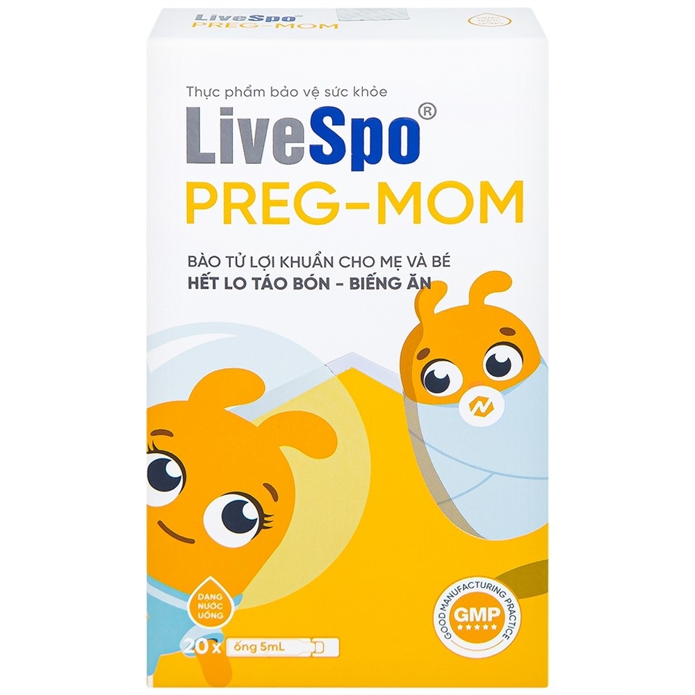 Bào tử lợi khuẩn cho mẹ và bé LiveSpo PREG-MOM hộp 20*5ml hình 1