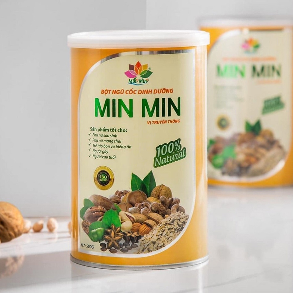 Bột ngũ cốc lợi sữa Min Min 500g cho mẹ bầu và sau hình 1