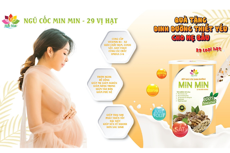Bột ngũ cốc lợi sữa Min Min 500g cho mẹ bầu và sau hình 3
