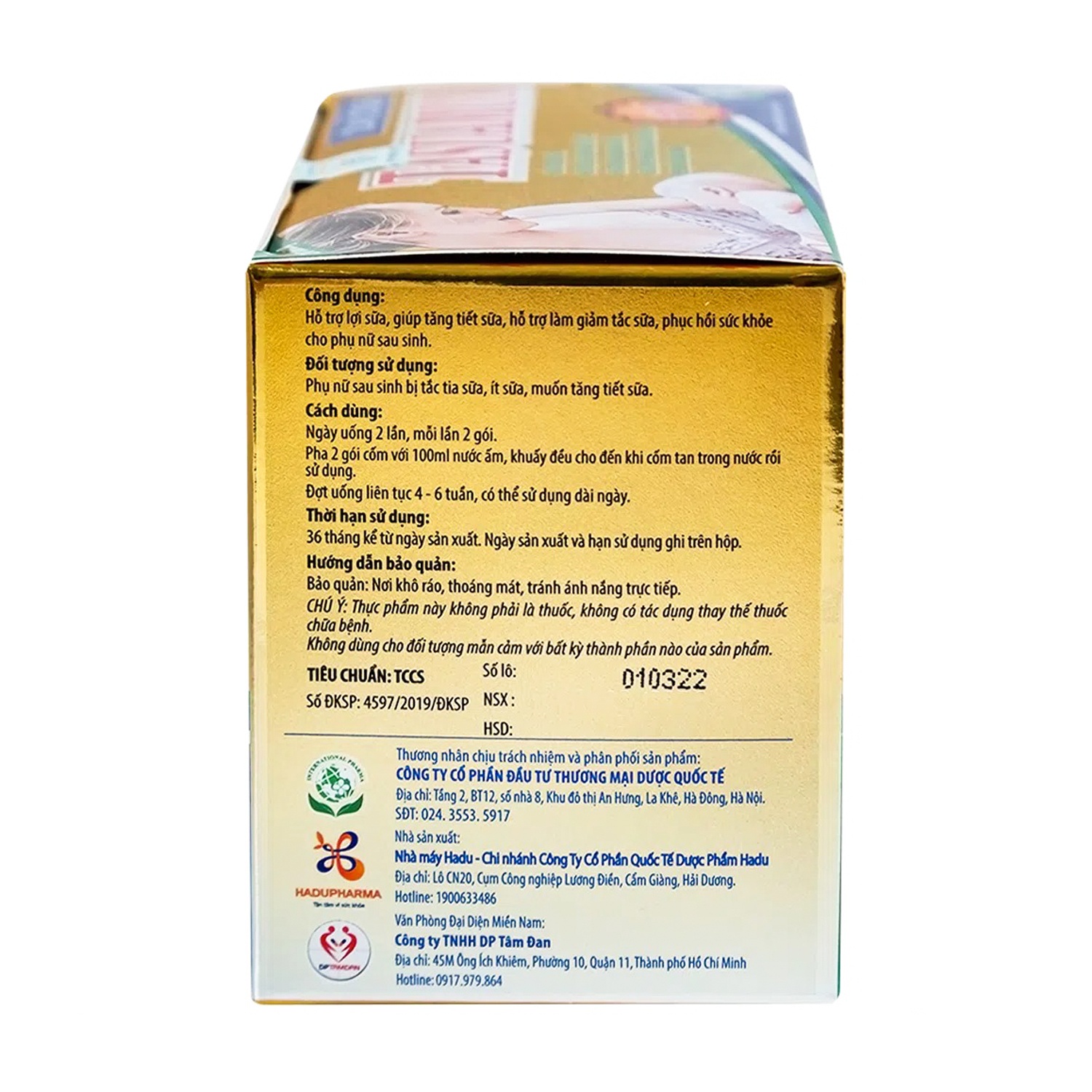 Cốm lợi sữa Tasuamum 40x3g hình 3