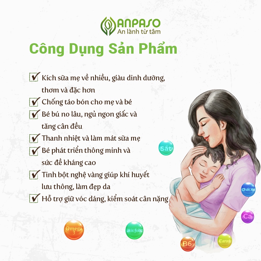 Ngũ cốc lợi sữa Anpaso 500g hình 3