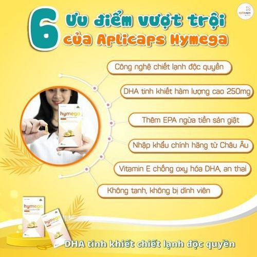 Ưu điểm nổi bật của viên uống bổ sung DHA Aplicaps Hymega (30 viên)