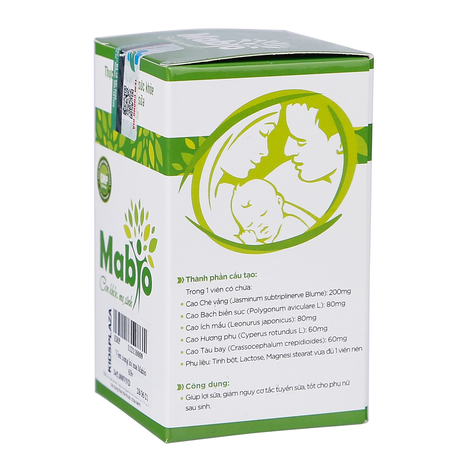 Viên uống Mabio hỗ trợ nâng cao chất lượng sữa Mẹ (60 viên) hình 6