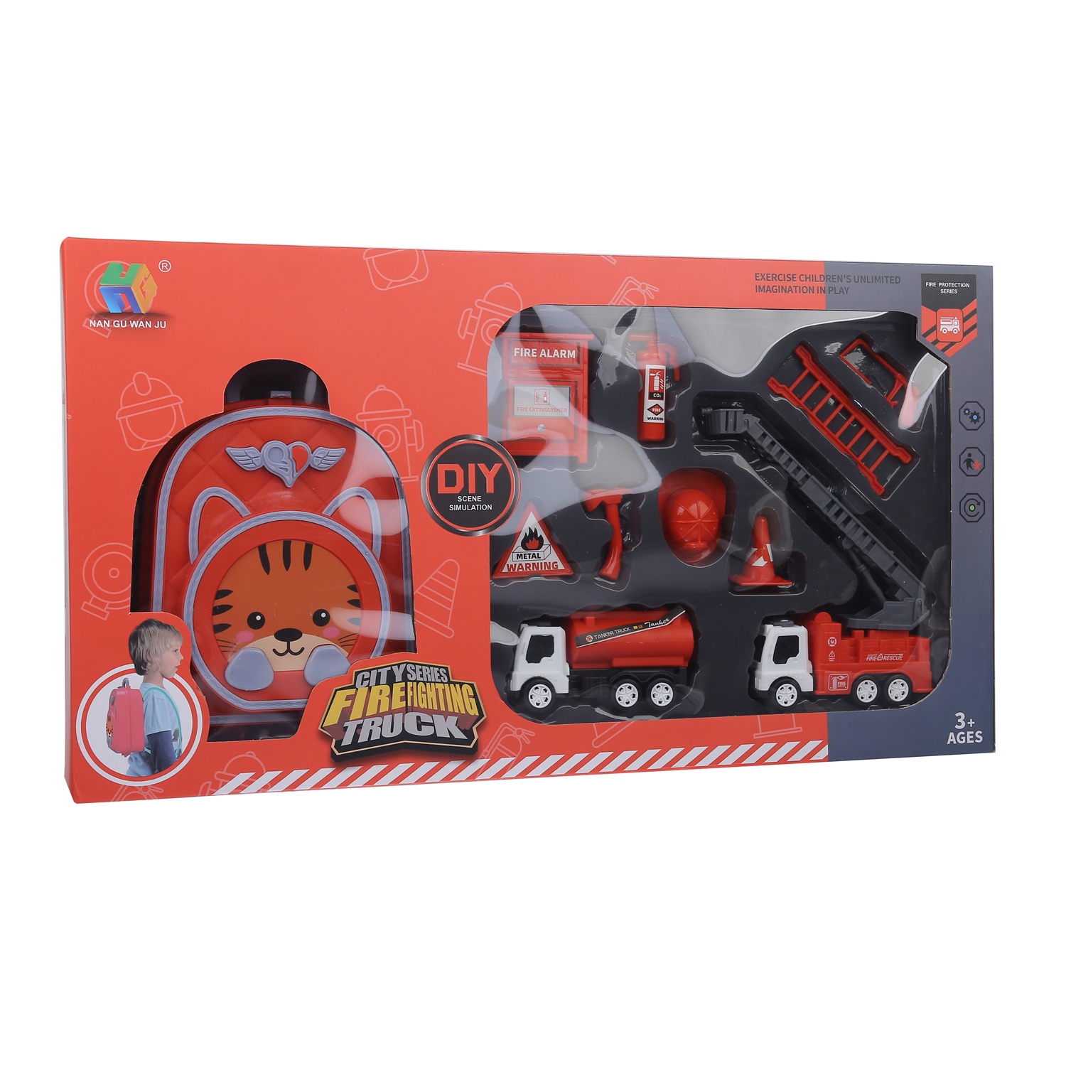 Set đồ chơi giao thông màu đỏ CY.988-53 hình 2