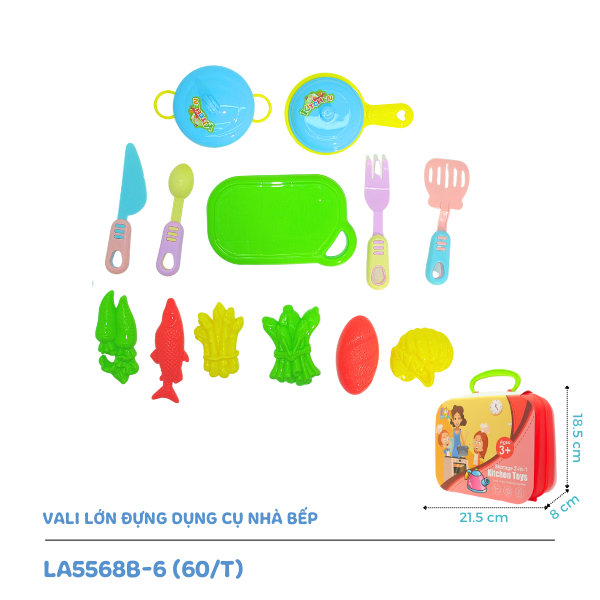 Đồ chơi vali dụng cụ nhà bếp hồng LA5568B-6 hình 2