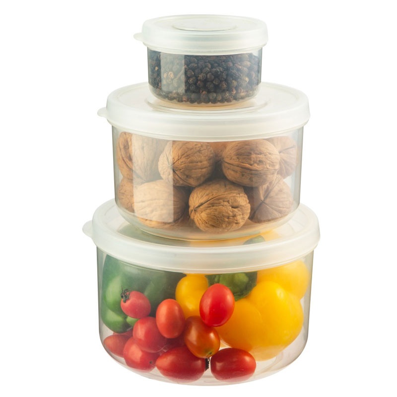 Bộ 3 hộp thực phẩm tròn Inochi Hokkaido 05-1-2L (màu ngẫu nhiên) hình 1