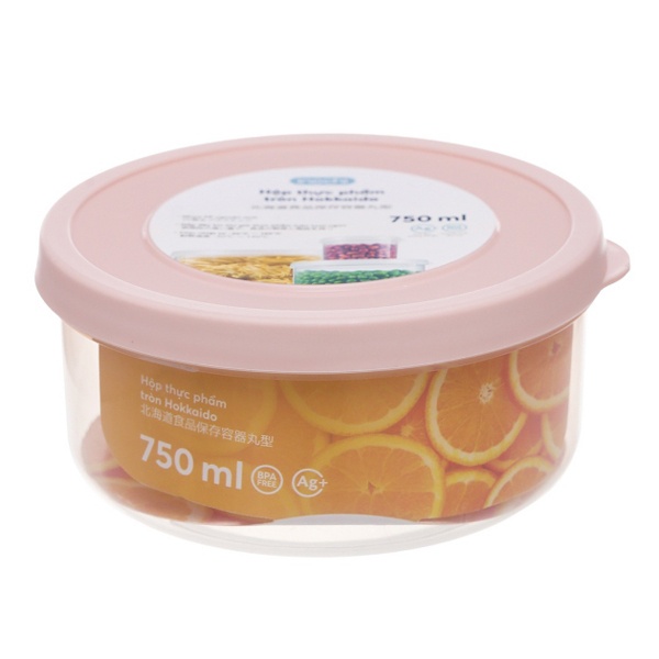 Hộp đựng thực phẩm tròn Hokkaido 750ml thiết kế nhỏ gọn, dễ dàng vệ sinh