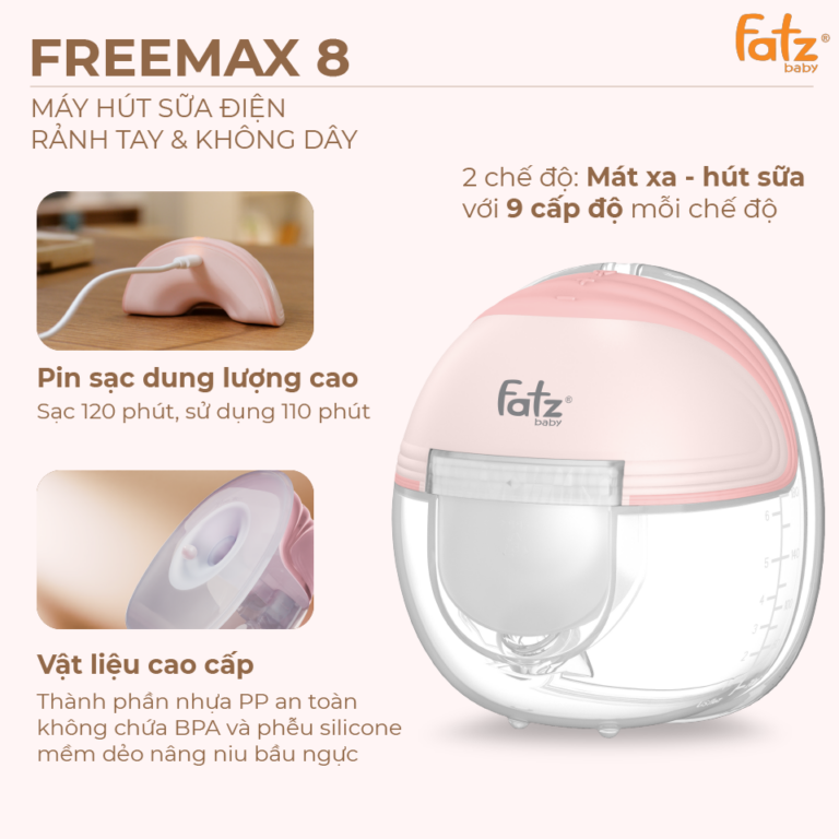 Máy hút sữa rảnh tay không dây FatzBaby Freemax 8 FB1218TP hình 3