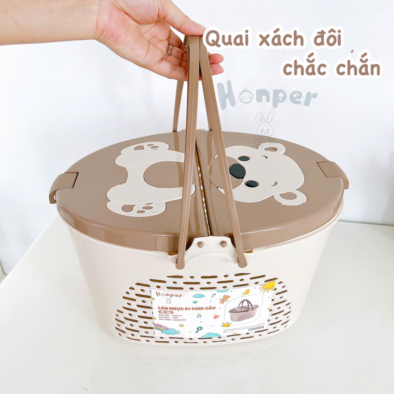 Giỏ đi sinh hình Gấu Honper HP-125 (Màu ngẫu nhiên) hình 2