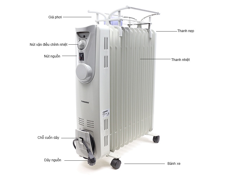 Máy sưởi dầu TIROSS TS-924 hình 3