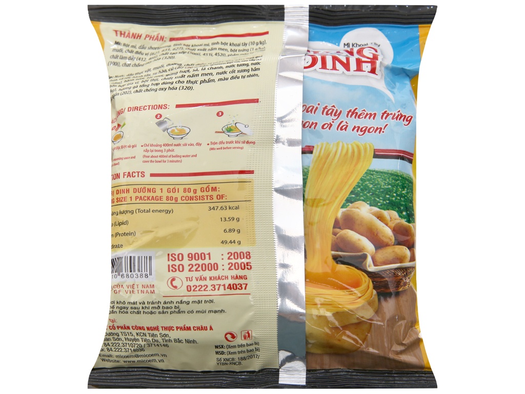 Mì khoai tây Cung Đình gà hầm 80g hình 3
