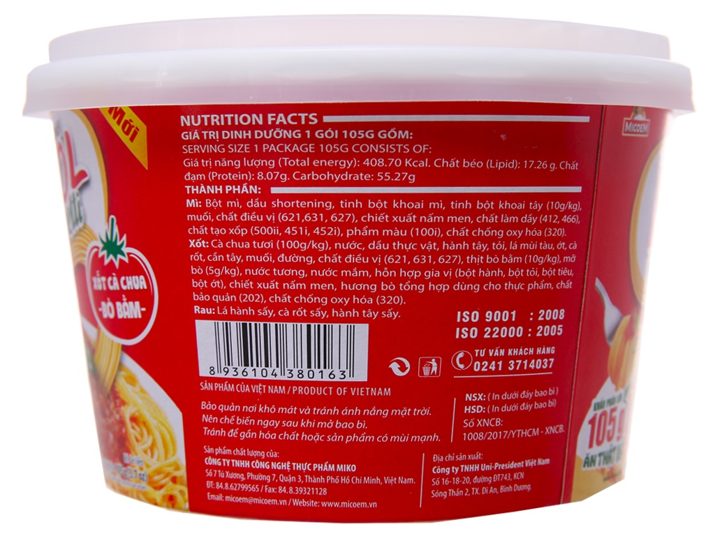 Mì trộn Cung Đình Kool xốt Spaghetti thịt bò bằm tô 105g hình 2