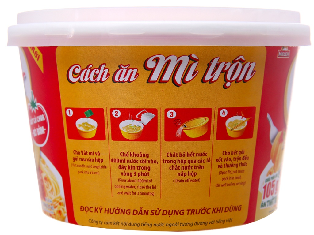Mì trộn Cung Đình Kool xốt Spaghetti thịt bò bằm tô 105g hình 3