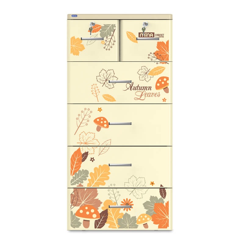 Tủ nhựa Mina Duy Tân 5 tầng 6 ngăn (màu kem) hình 1