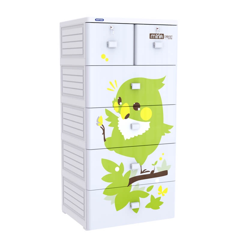 Tủ nhựa Mina Duy Tân 5 tầng 6 ngăn (màu trắng) hình 2