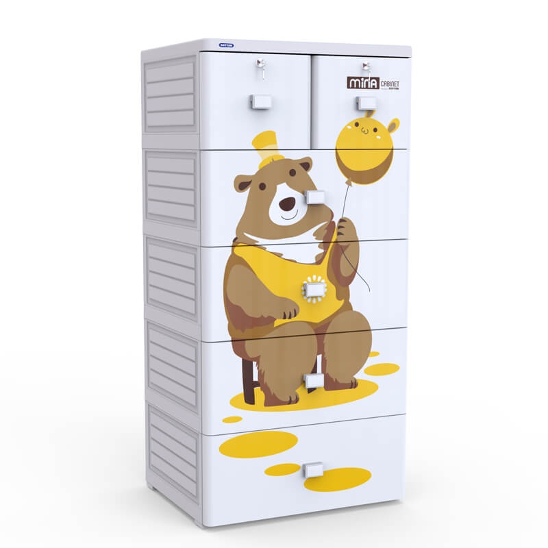 Tủ nhựa Mina Duy Tân 5 tầng 6 ngăn (màu xám) hình 4