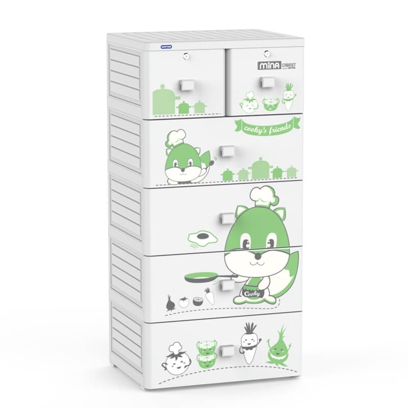 Tủ nhựa Mina Duy Tân 5 tầng 6 ngăn (màu xám) hình 3