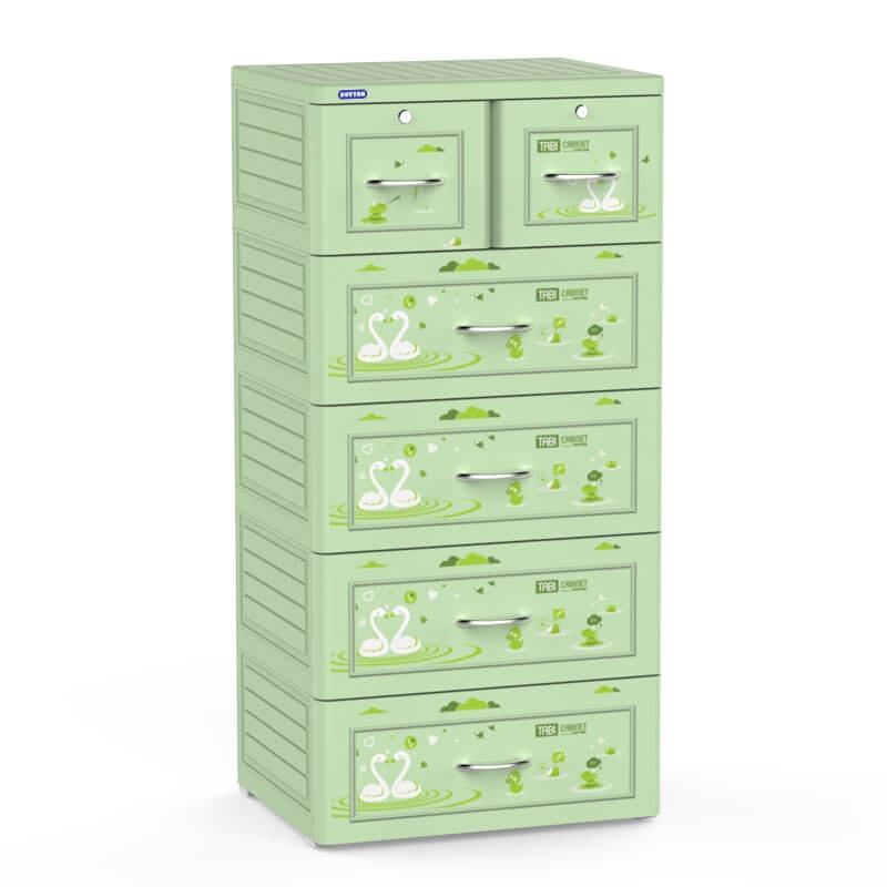 Tủ nhựa Tabi Duy Tân 5 tầng 6 ngăn màu xanh lá hình 1