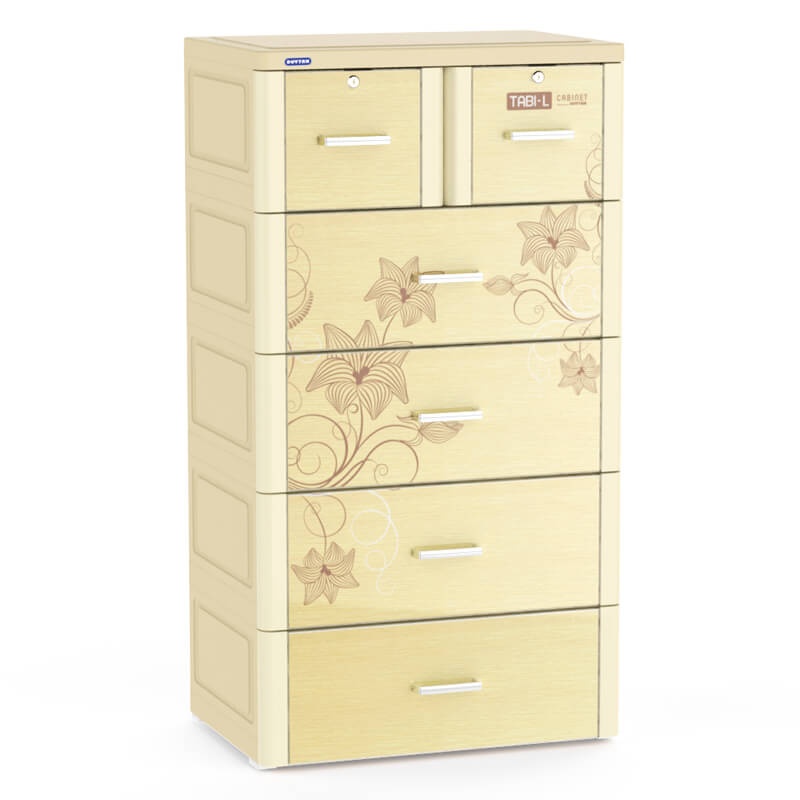 Tủ nhựa Tabi-L Duy Tân 5 tầng 6 ngăn (màu kem) hình 3