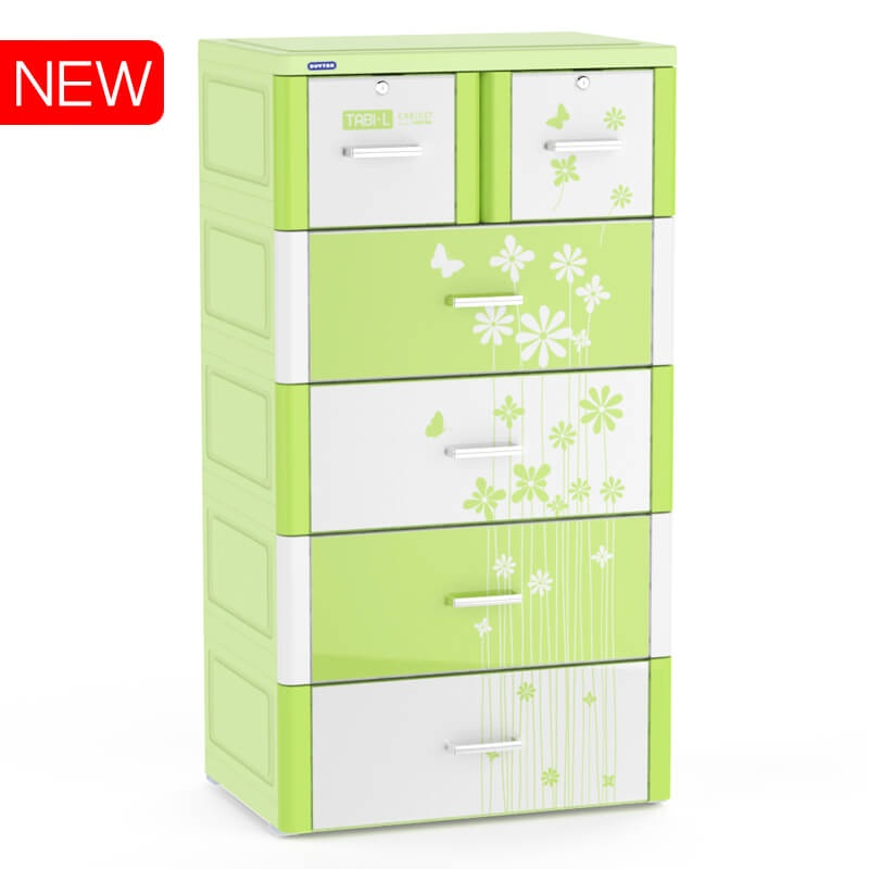 Tủ nhựa Tabi-L Duy Tân 5 tầng 6 ngăn (màu xanh lá) hình 1