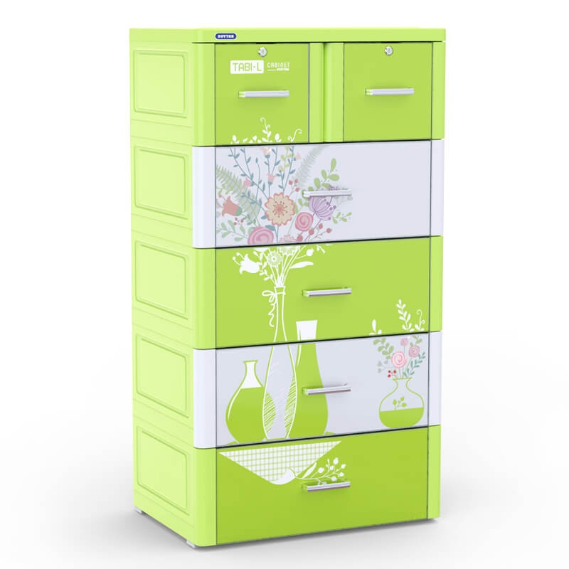 Tủ nhựa Tabi-L Duy Tân 5 tầng 6 ngăn (màu xanh lá) hình 3