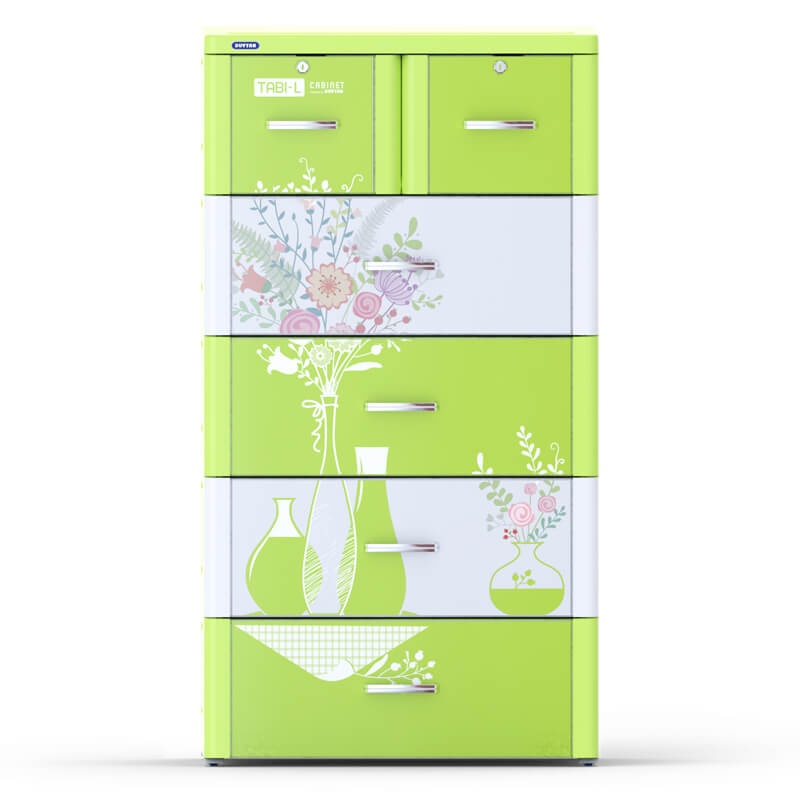 Tủ nhựa Tabi-L Duy Tân 5 tầng 6 ngăn (màu xanh lá) hình 4
