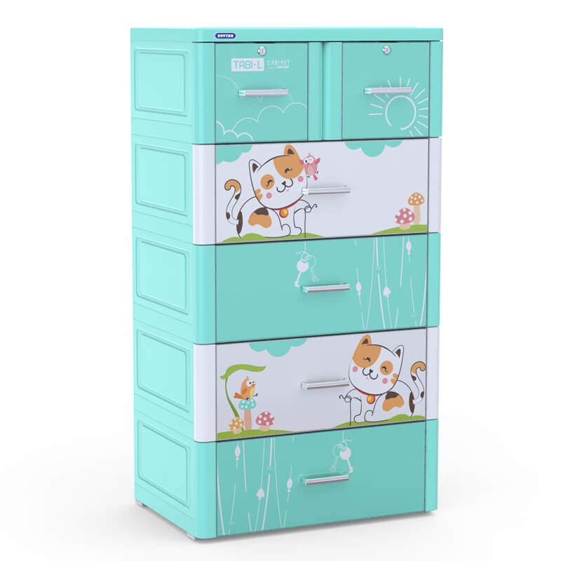 Tủ nhựa Tabi-L Duy Tân 5 tầng 6 ngăn (màu xanh) hình 2