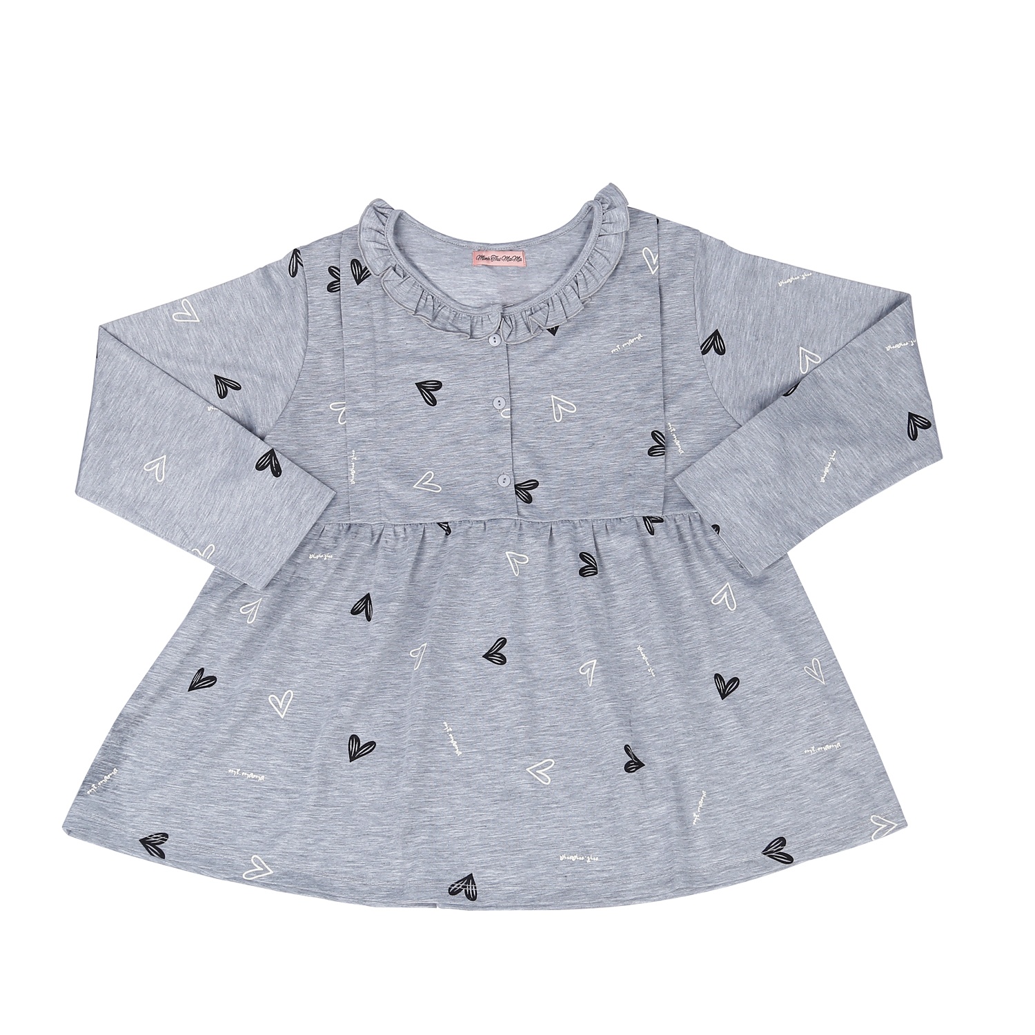 Bộ quần áo sau sinh cho mẹ in Cổ bèo xám M23 hình 3