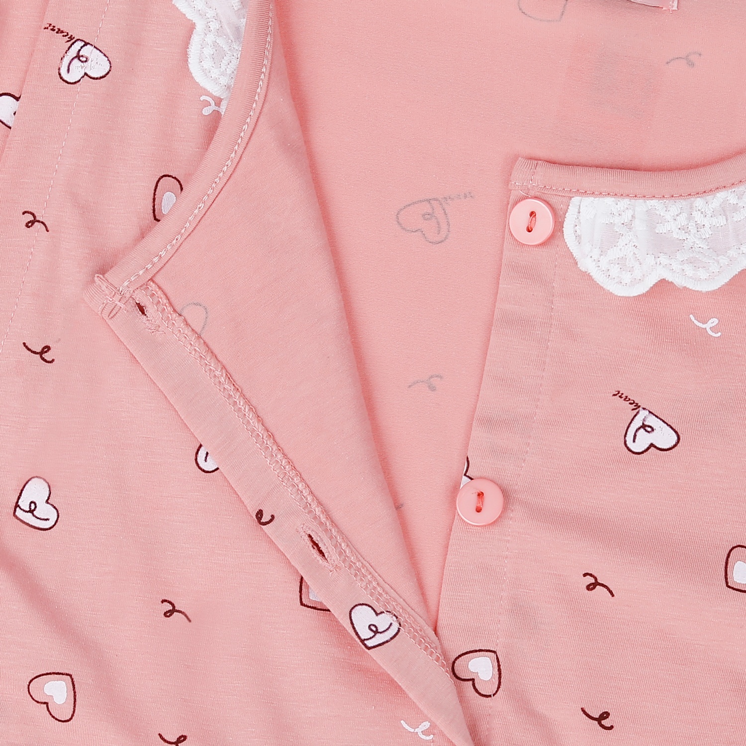 Bộ quần áo sau sinh cho mẹ in Cổ ren tim hồng M23 hình 5