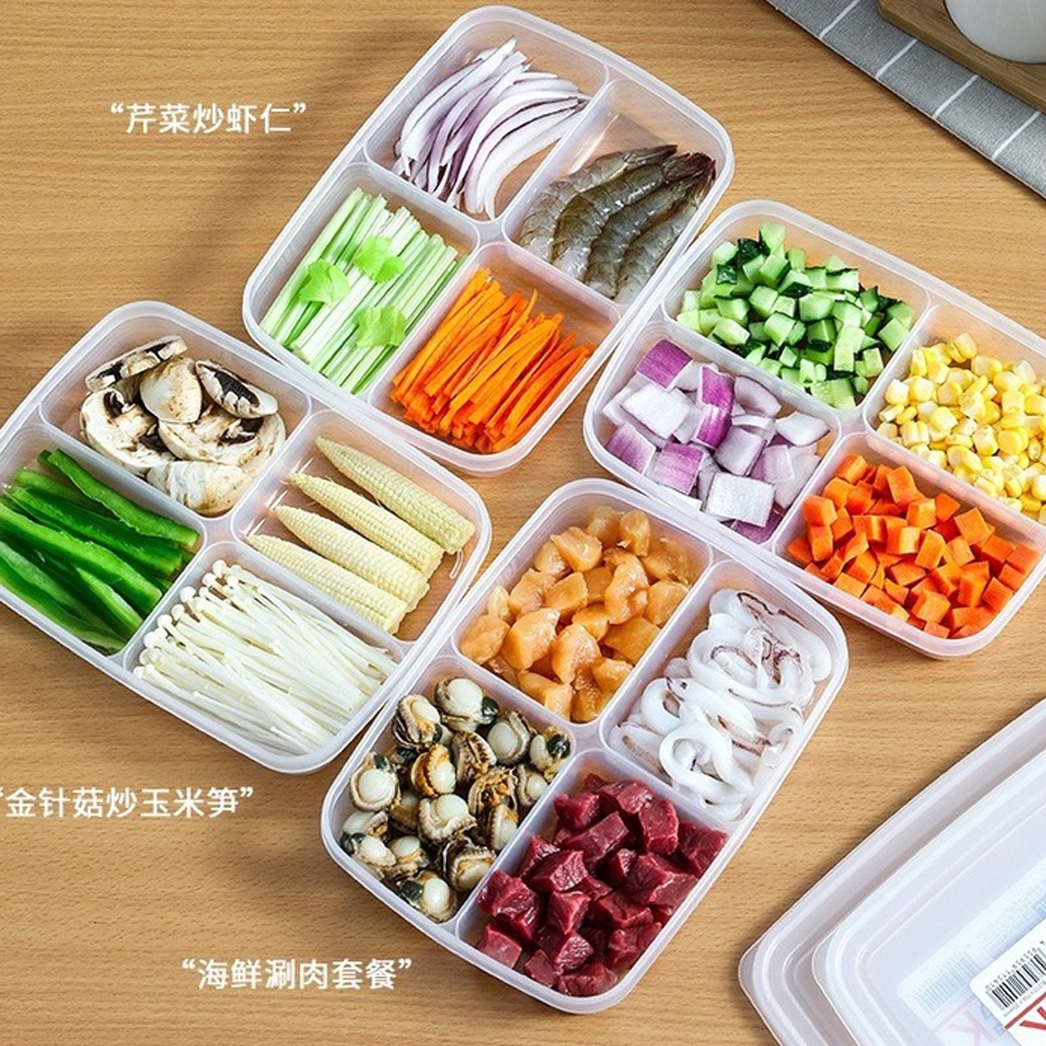 Hộp nhựa đựng thực phẩm Nakaya chia ngăn nắp dẻo (710ml) hình 1