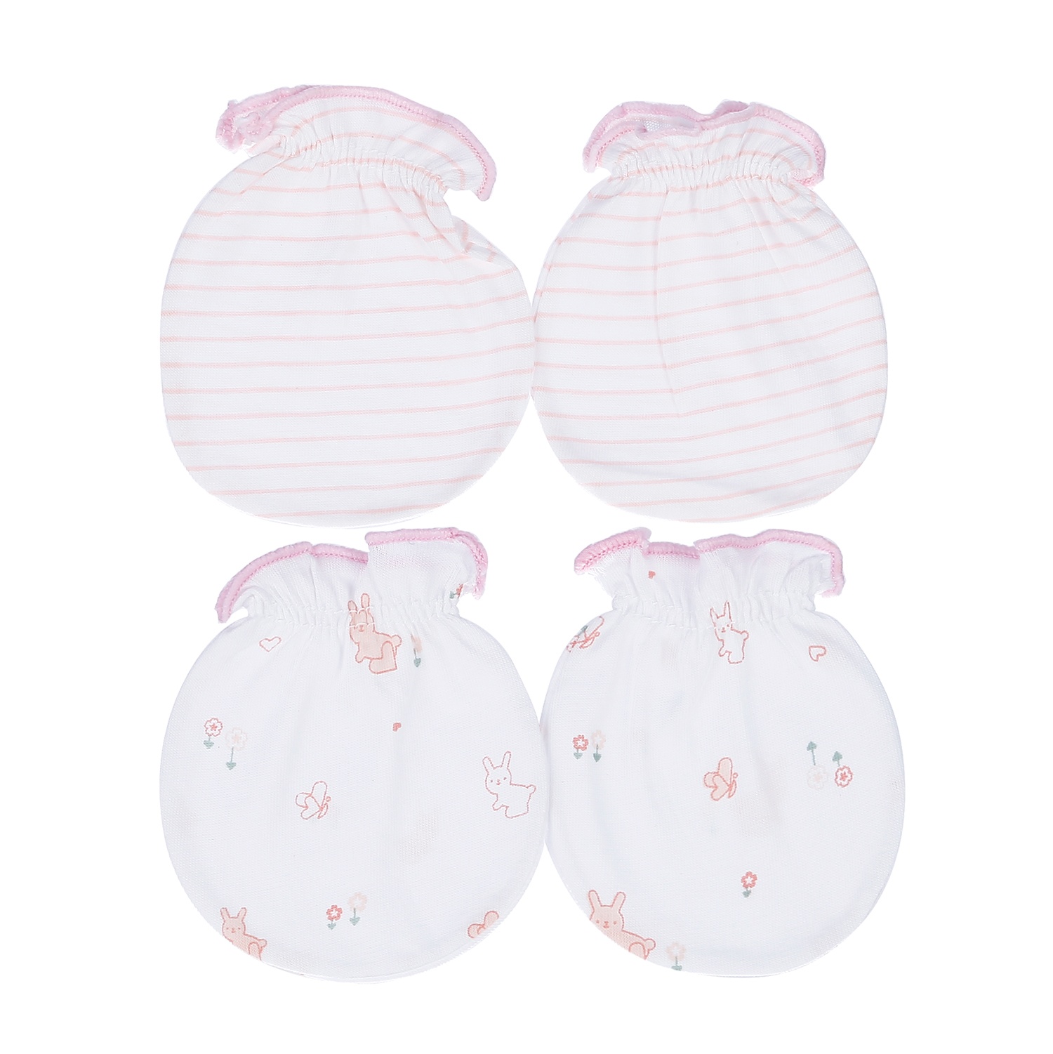 Set  2 bao tay sơ sinh thun KidsPlaza BA21 (Hồng) hình 1