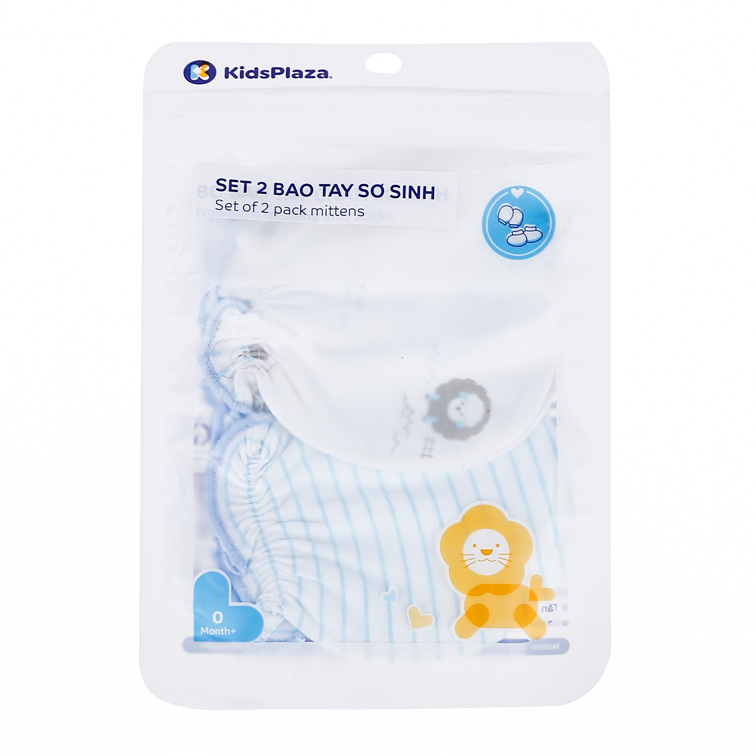 Set 2 bao tay sơ sinh thun KidsPlaza BA21 (Xanh Dương) hình 4