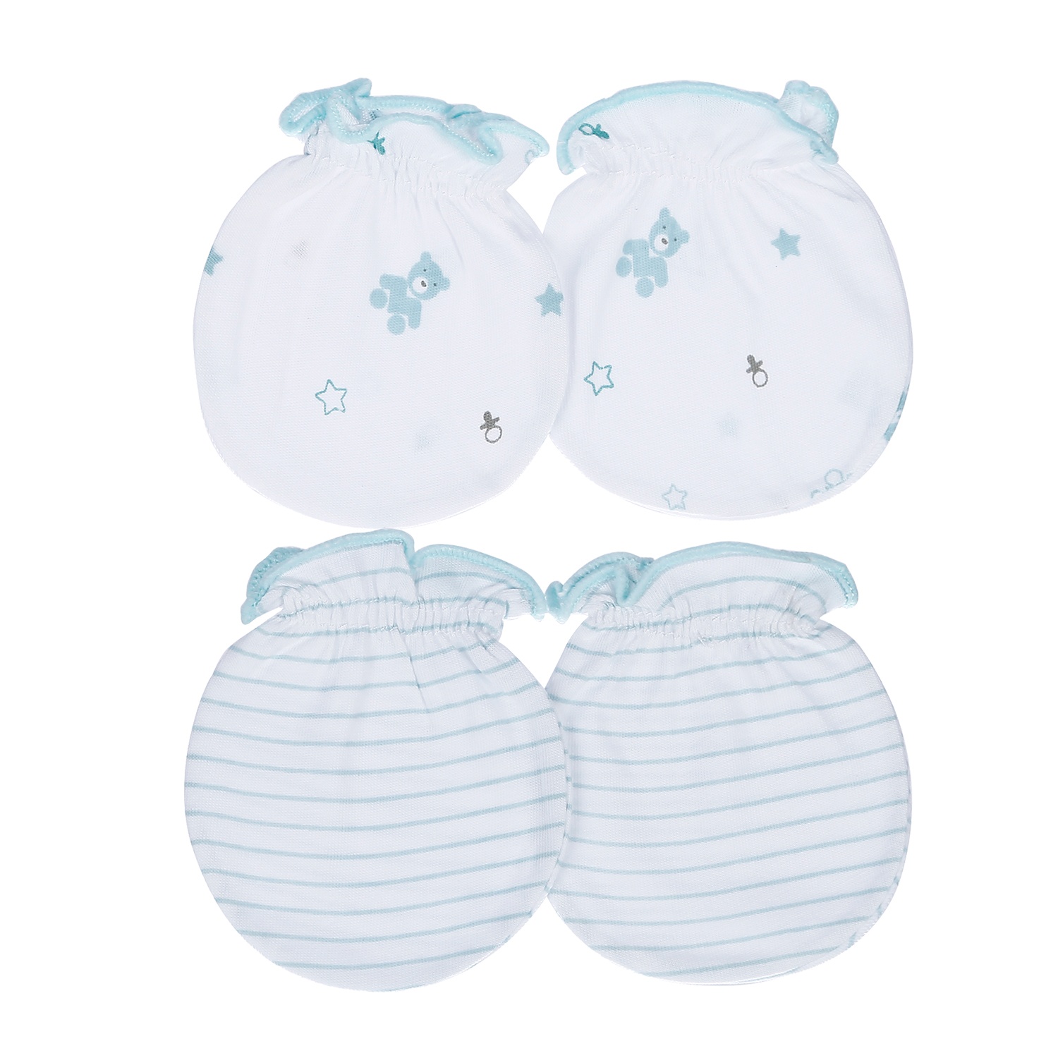 Set 2 bao tay sơ sinh thun KidsPlaza BA21 (Xanh Ngọc) hình 1