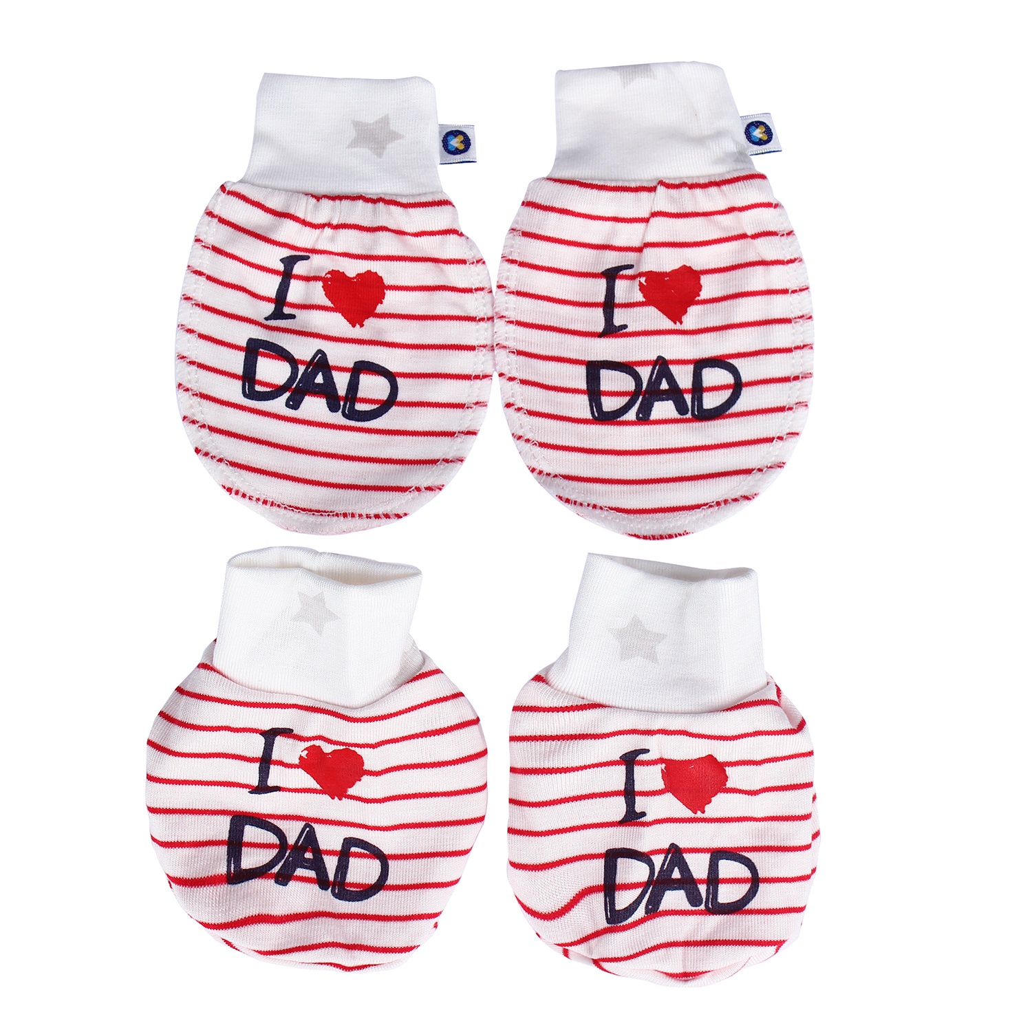 Set bao tay chân Otis kẻ ngang KidsPlaza ND21H (Trắng) hình 1