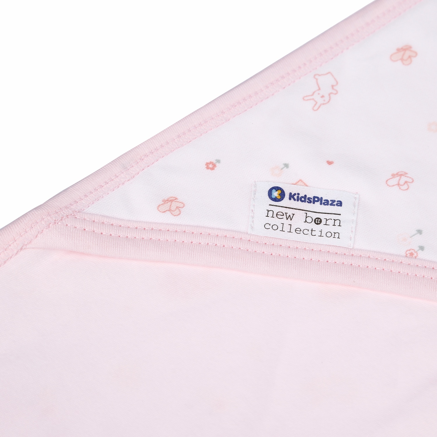 Chăn ủ có mũ in hình họa tiết KidsPlaza 2 lớp BA21 (Trắng-Hồng) hình 3