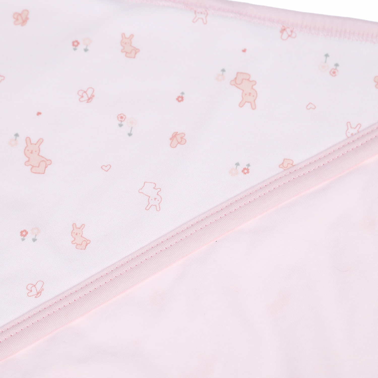 Chăn ủ có mũ in hình họa tiết KidsPlaza 2 lớp BA21 (Trắng-Hồng) hình 4