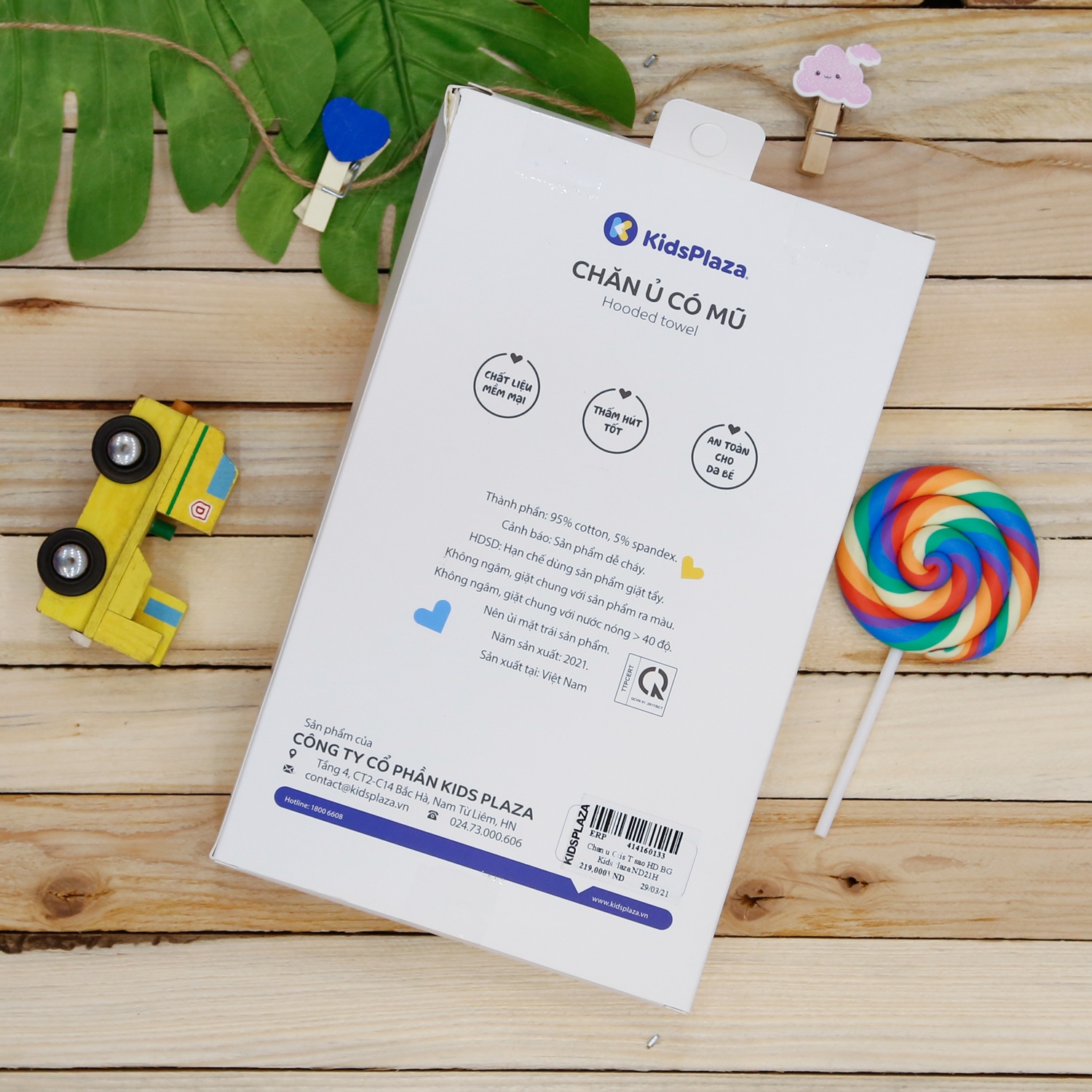 Chăn ủ có mũ Otis bé gái KidsPlaza ND21H hình 2