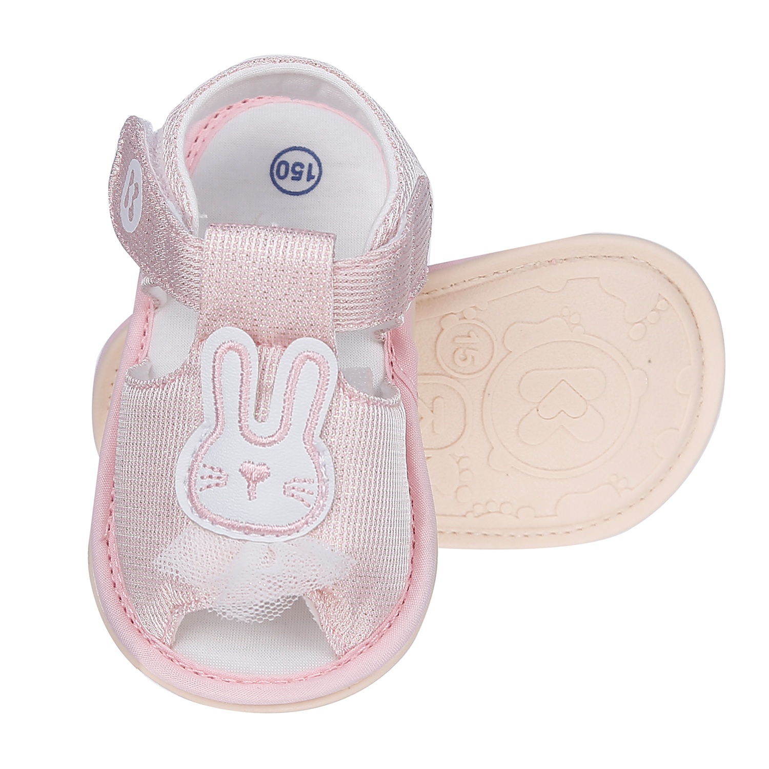 Sandal tập đi cho bé KidsPlaza hình Thỏ họa tiết bèo K23 (Hồng) hình 2