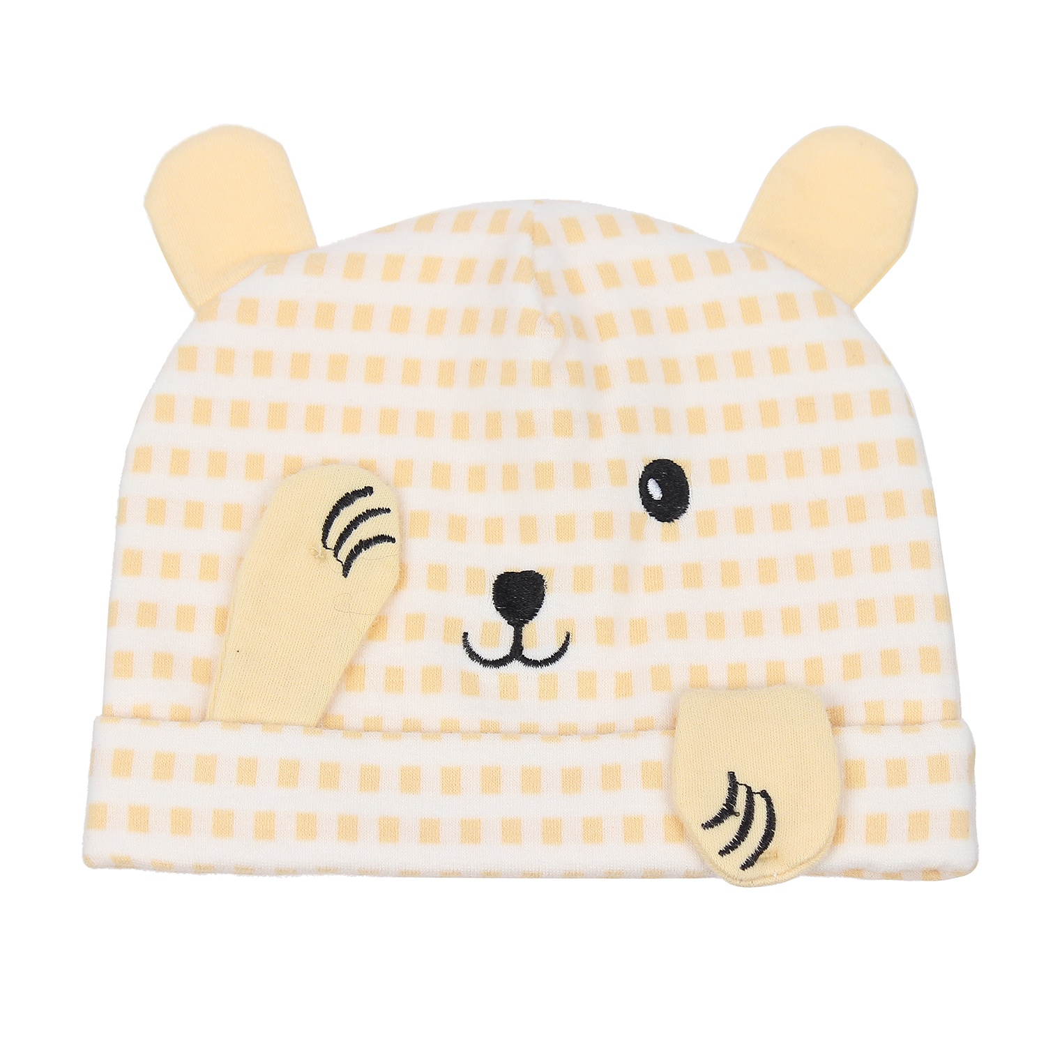 Mũ sơ sinh dày thêu họa tiết tay Gấu KidsPlaza HN20D hình 1