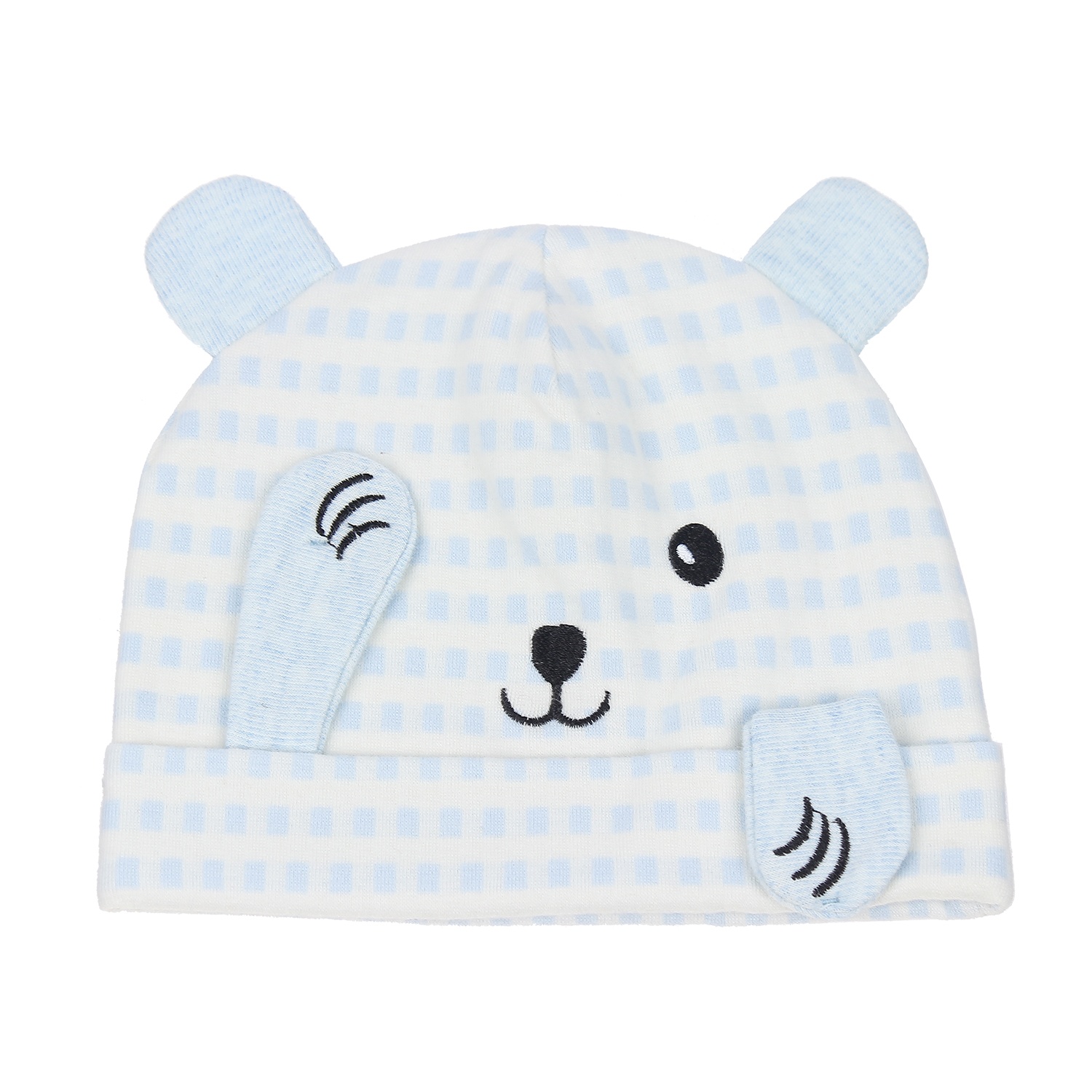 Mũ sơ sinh dày thêu họa tiết tay Gấu KidsPlaza HN20D hình 2