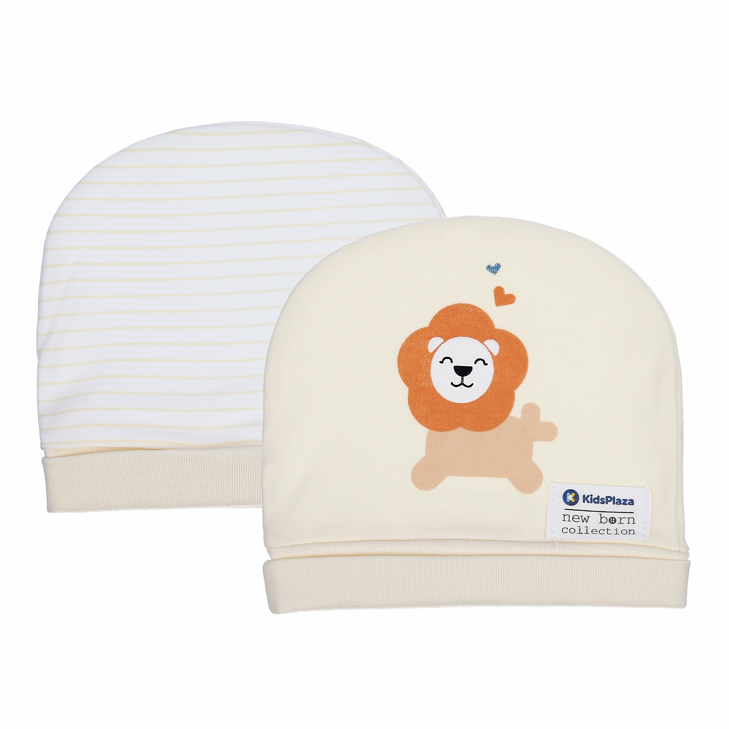 Set 2 mũ sơ sinh cotton KidsPlaza BA21 (Vàng) hình 1