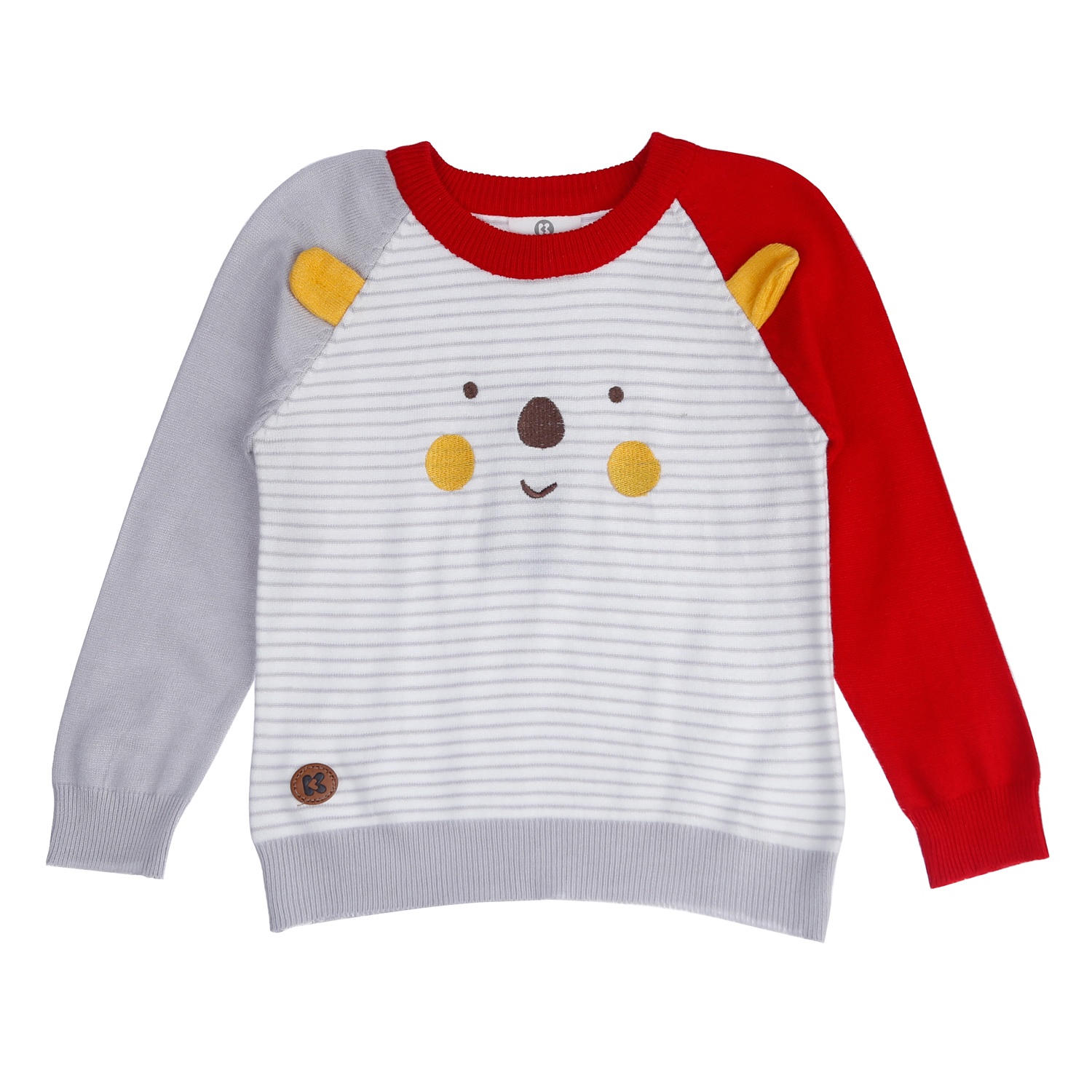 Áo len bé trai dài tay Hello kẻ ngang KidsPlaza ND21D (Ghi) hình 1