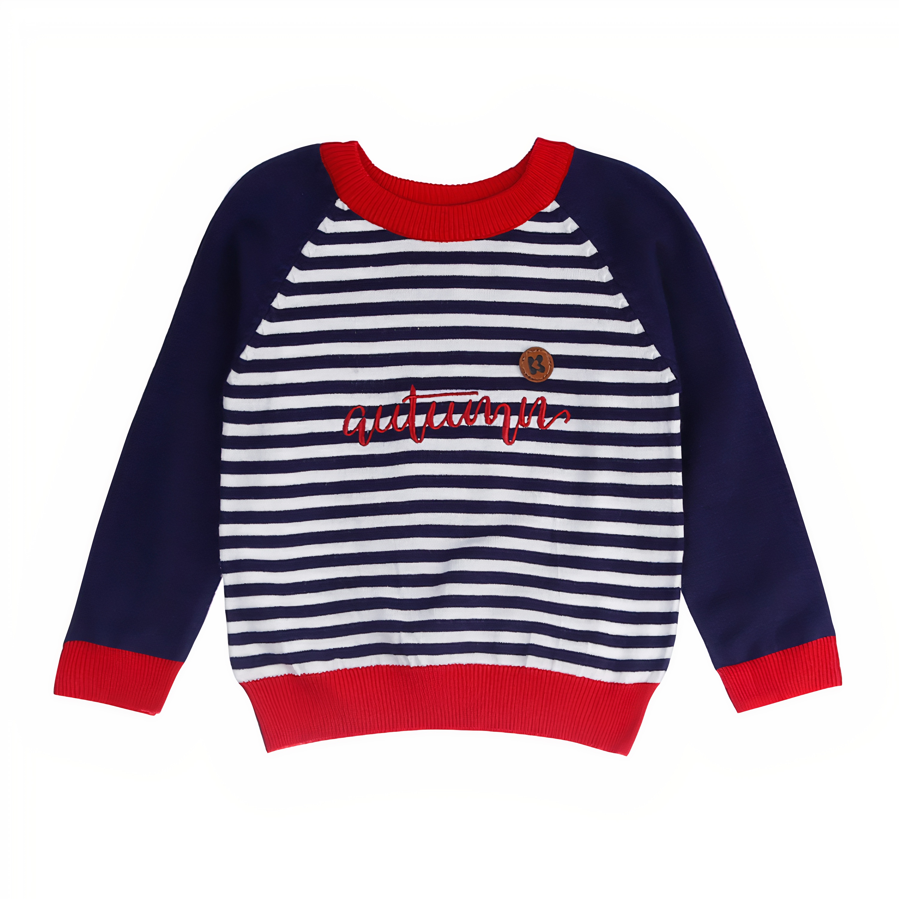 Áo len bé trai dài tay Hello kẻ ngang KidsPlaza ND21D (Tím Than) hình 1