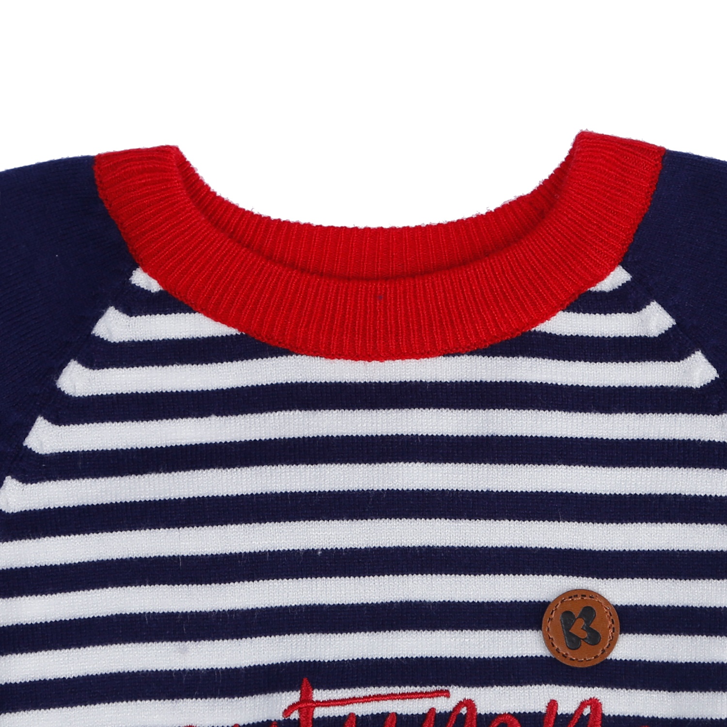 Áo len bé trai dài tay Hello kẻ ngang KidsPlaza ND21D (Tím Than) hình 2