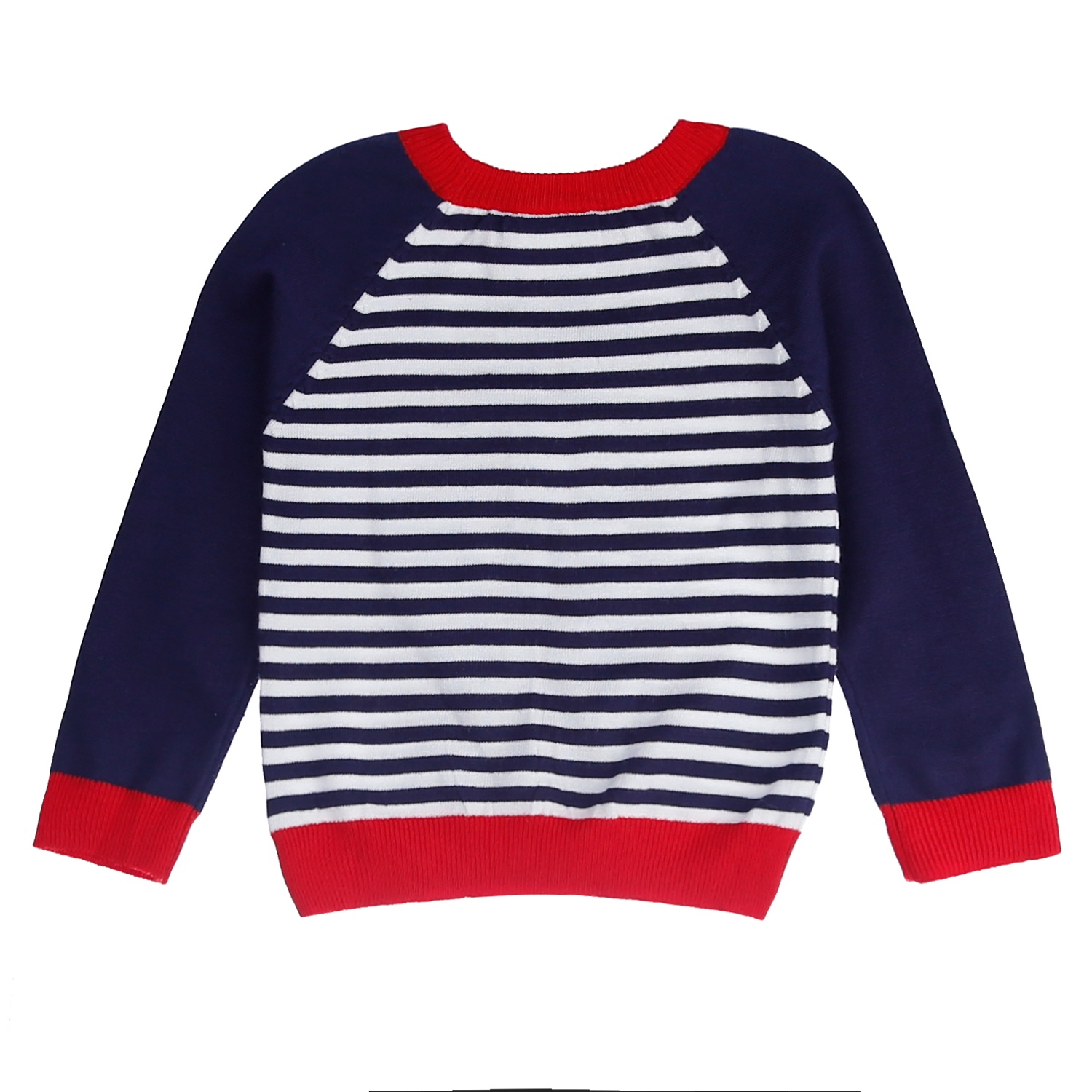 Áo len bé trai dài tay Hello kẻ ngang KidsPlaza ND21D (Tím Than) hình 4