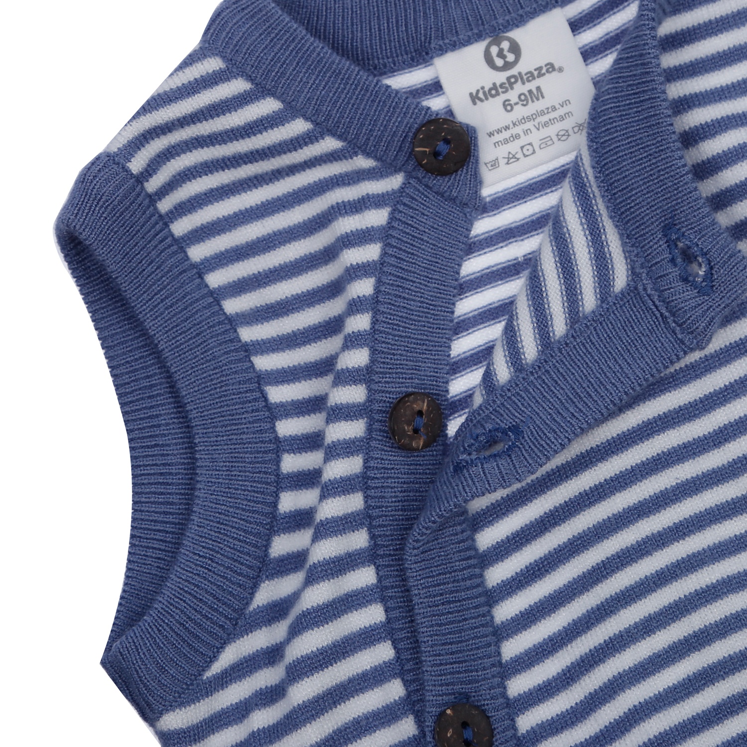 Áo len gile Hello kẻ xanh bé trai KidsPlaza ND21D (Xanh) hình 3