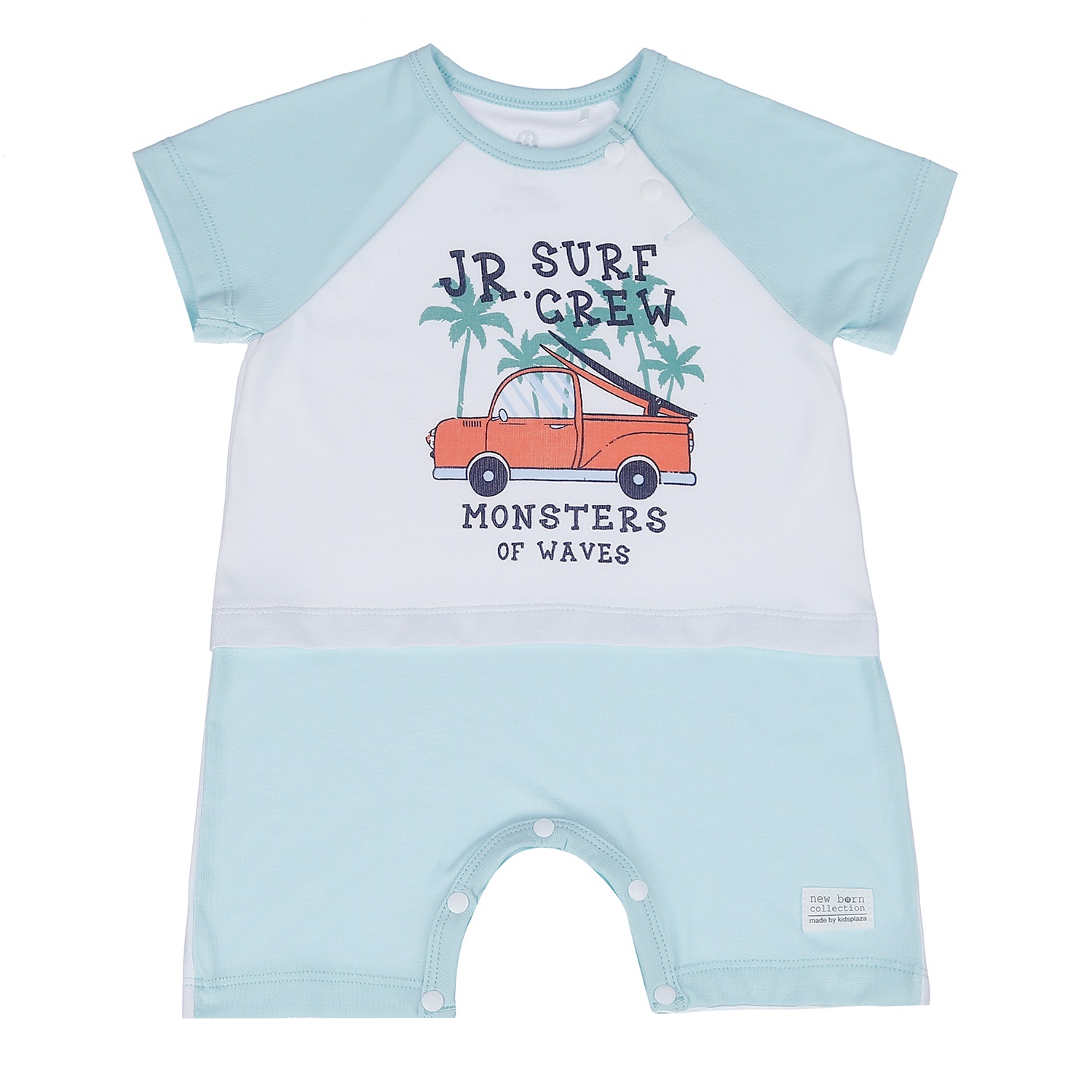 Bộ body đùi Otis KidsPlaza cho bé trai in hình ô tô ND21H (Trắng - Xanh Hàn Quốc) hình 1